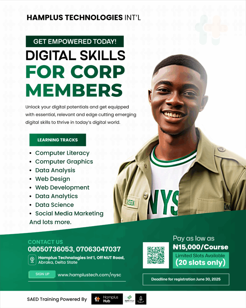 Hamplus Hub NYSC Subsidized Digital Skills 2025